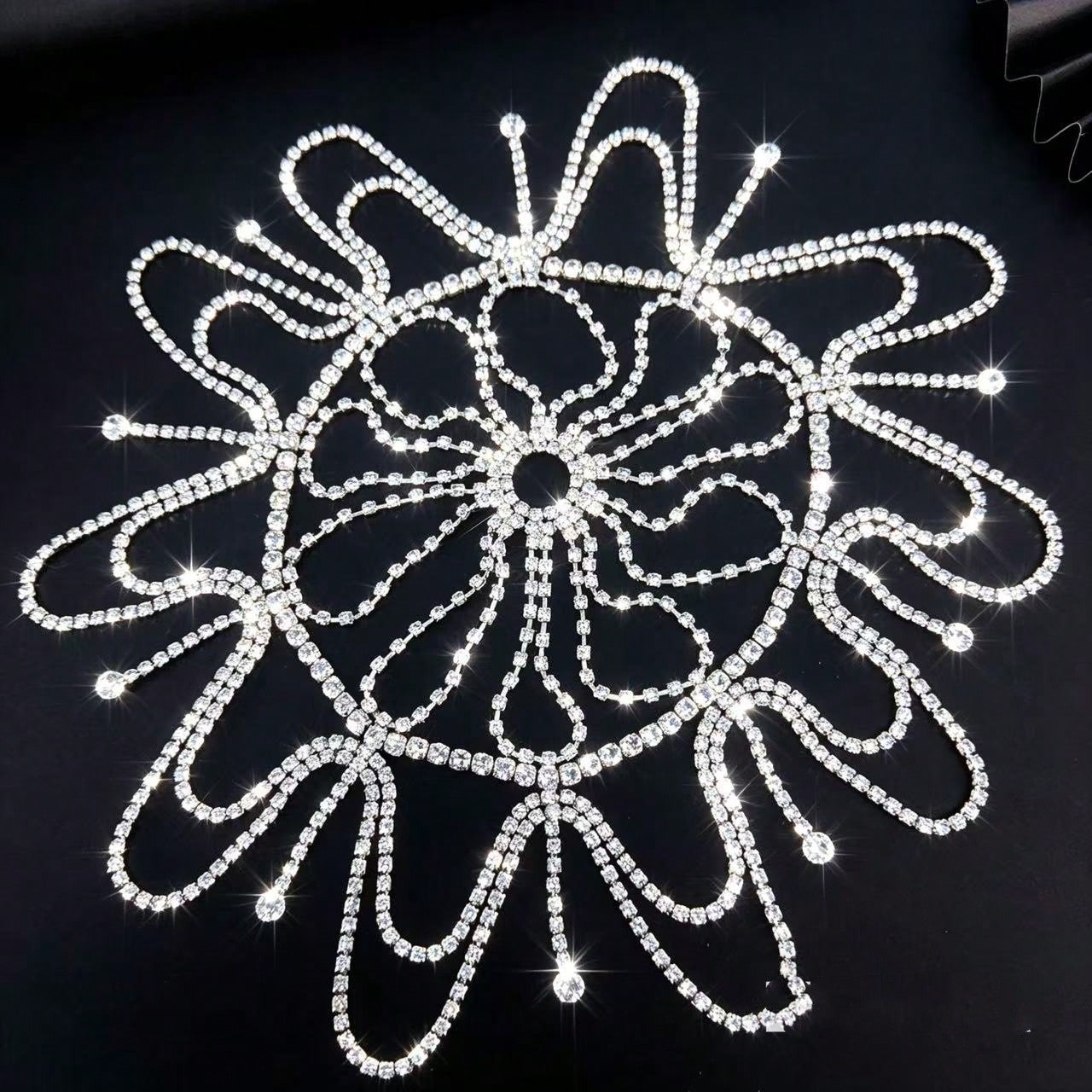 Multi-Layered Rhinestone Tassel Head Chain Hat Party Accessory
