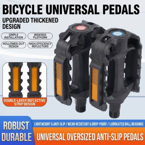 universal bike pedals for bikes durable plastic footrests replacement sturdy cycling accessories for bicycle pedal replacement parts