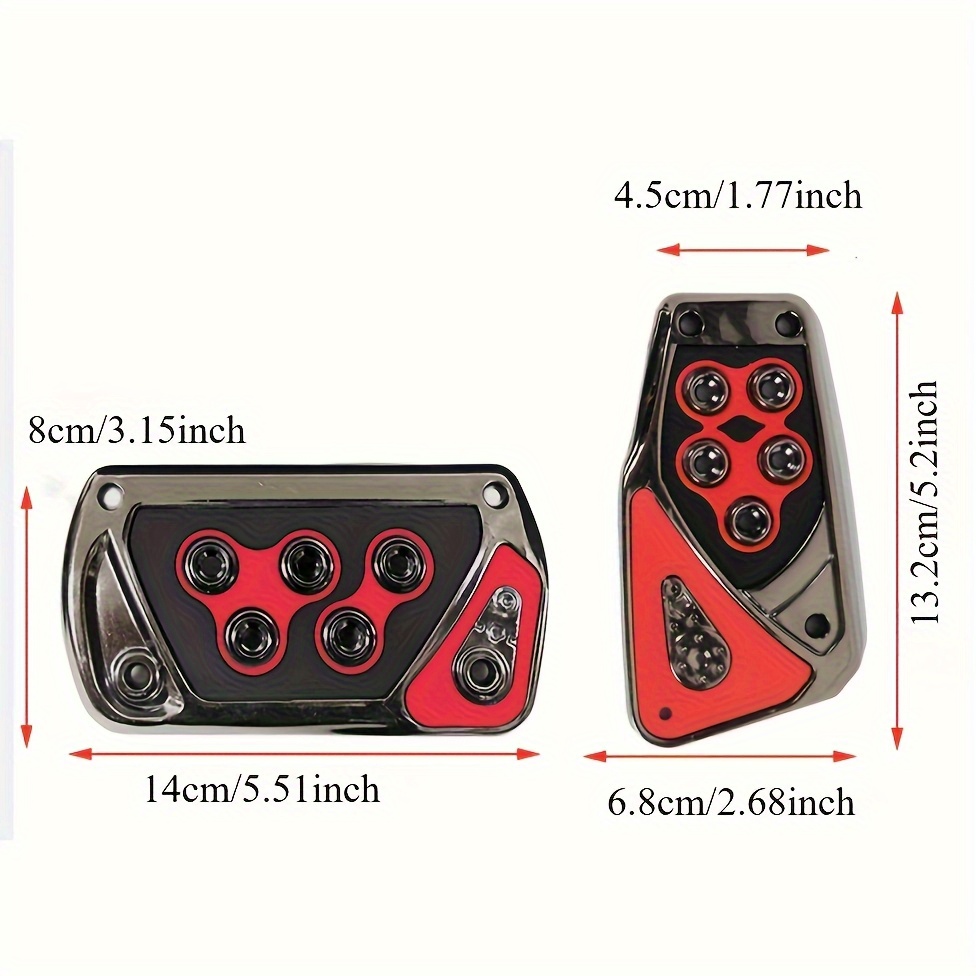 Set aus zwei Pedalen, passend fr Fahrzeuge mit *-/Automatikgetriebe  * *  in Rot Schwarz gestaltet, aus langlebigem ABS-Kunststoff, ideal fr  Auto-Umbau, Auto-Pedal-Upgrade | Moderne Autopedale | ...