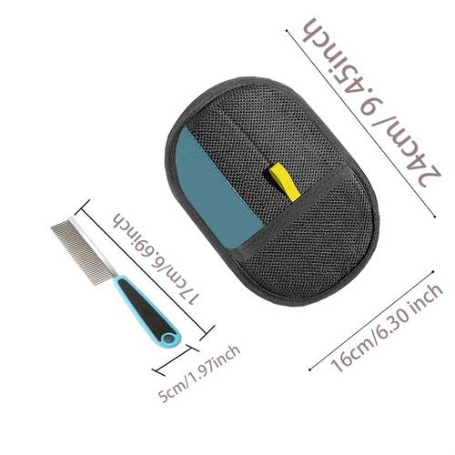 pet grooming comb with storage bag stainless steel teeth comb for removing knots floating hair portable travel pet hair brush