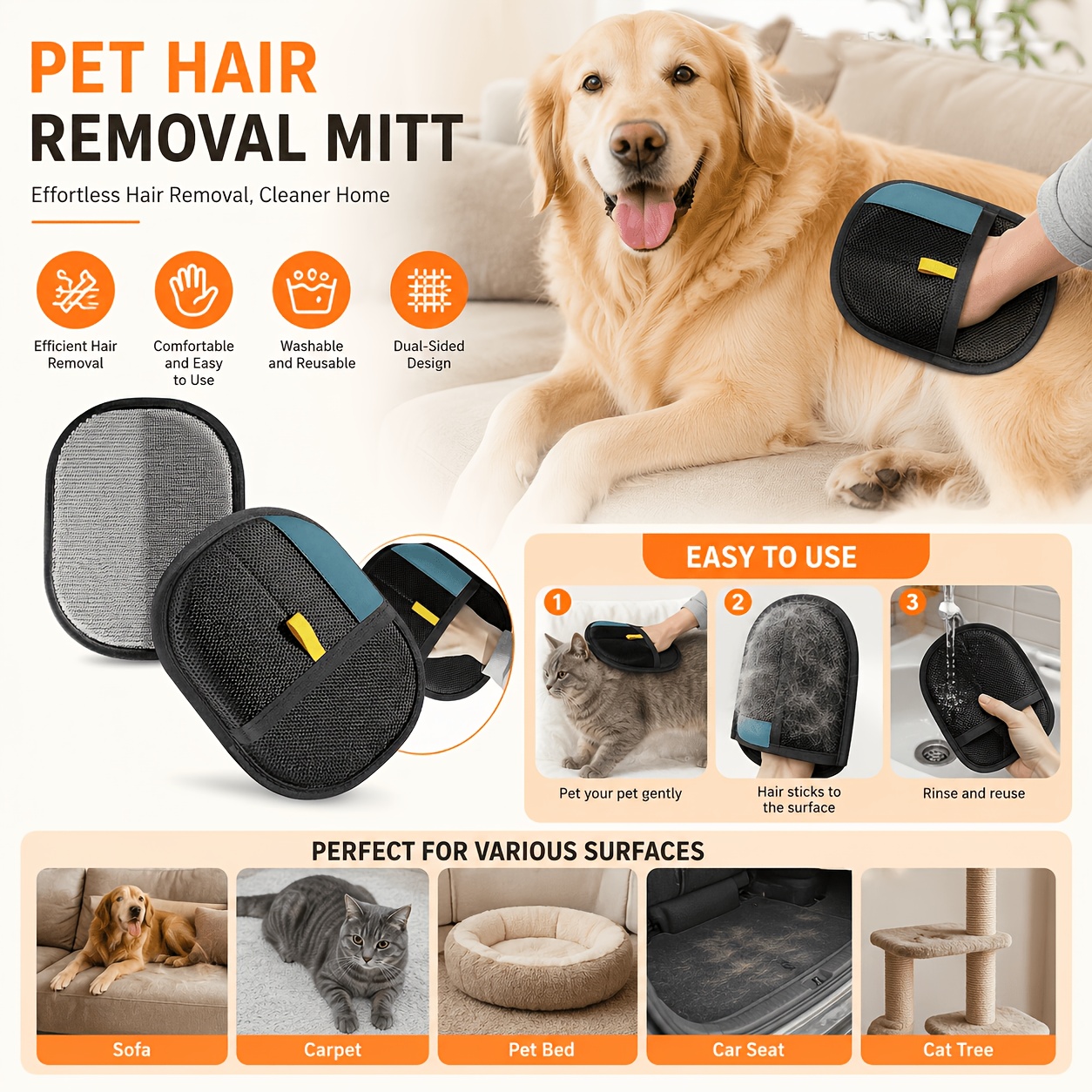 pet grooming comb with storage bag stainless steel teeth   comb for removing   knots   floating hair portable travel pet hair brush