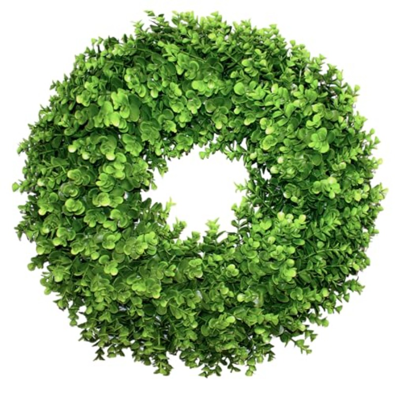 22 inch 55 9cm boxwood wreath suitable for front door   season decoration with plastic foliage outdoor door wreath for spring summer year round maintenance boxwood garland for entrance