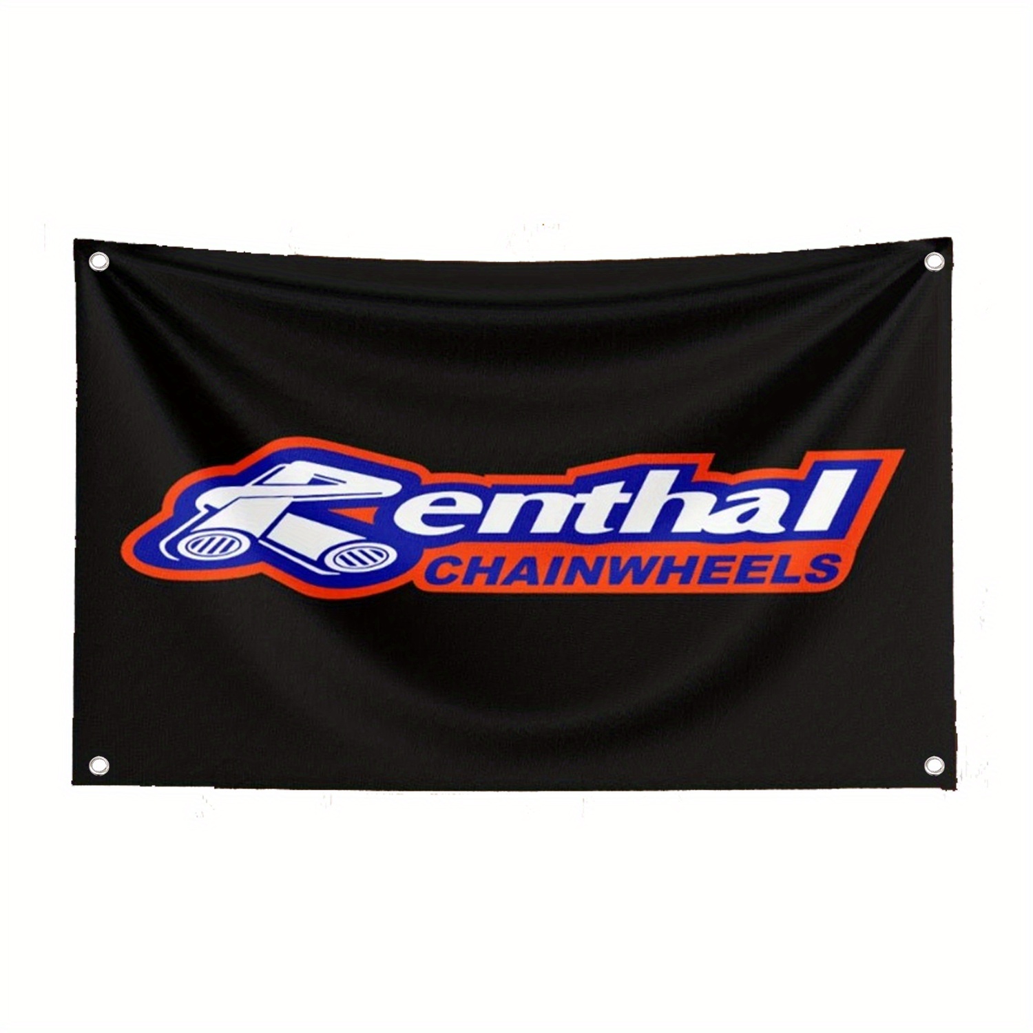 TEMU 2d Flat, 2d Door Banner, 1pc 2d Door Banner, Motorcycle Racing Flag Banner - Durable Polyester Garage And Garden Decoration, Logo And Sprocket
