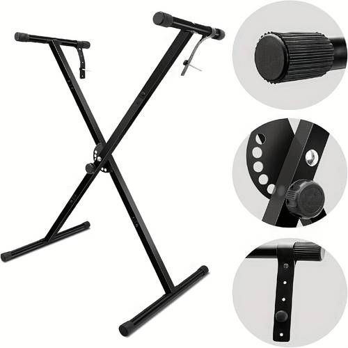 single classic folding keyboard digital piano stand adjustable width height durable sturdy easy to assemble for travel storage