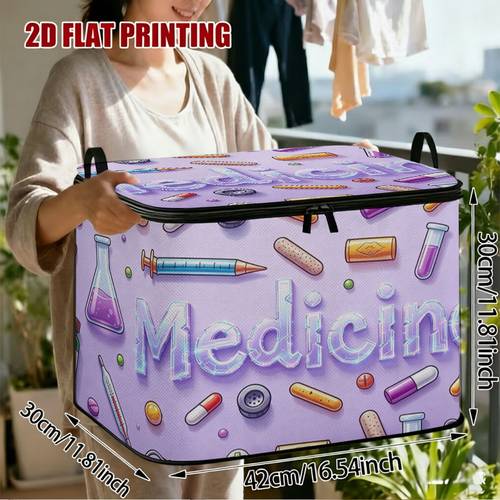 item picture 1pc extra large foldable zippered storage box purple minimalist themed print design suitable for storing clothes pants and bedding suitable for holiday supplies storage under bed storage wardrobe organization moving storage