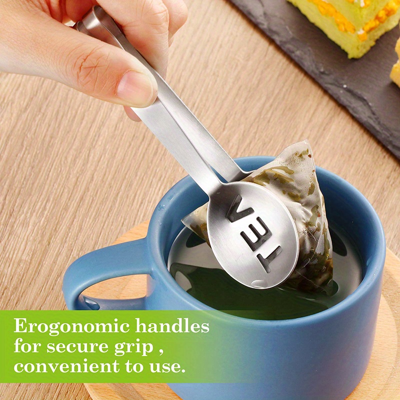 tea bag squeezer stainless steel tea bag clip silvery tea bag filter clip tea bag spoon for loose   picking   cubes sugar