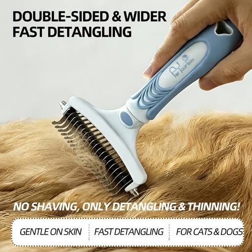 pet detangling comb stainless steel pin comb universal grooming rake comb for medium and large dogs and cats