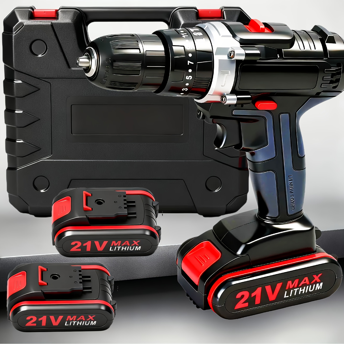 21V Multifunctionele Handboor met Schroevendraaierset, 3-in-1 Elektrische Schroevendraaier,