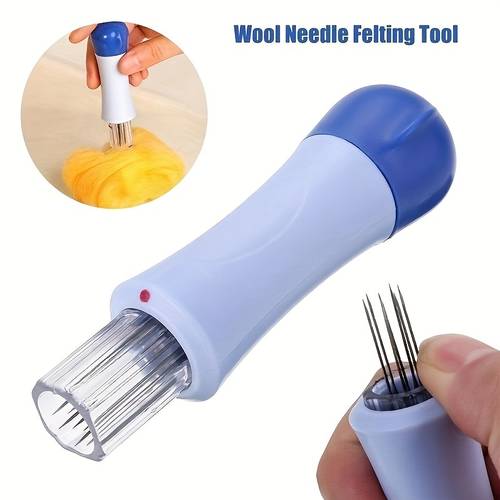 wool felting tools ergonomic needle felting tools blue with comfortable grip 7 9 needles with handle 60 needle refill handle options knitting beginner needle felting crocheting and professional craft tools