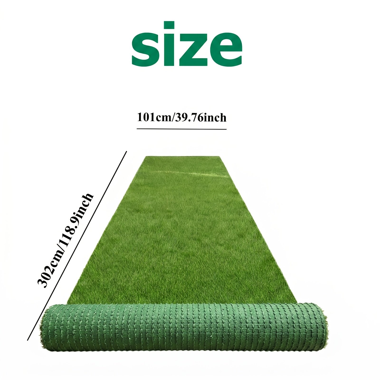 3 05 meters x 101 6 centimeters reinforced extra large artificial turf realistic   grass   realistic and durable plastic material evergreen for   suitable for outdoor gardens     and courtyards
