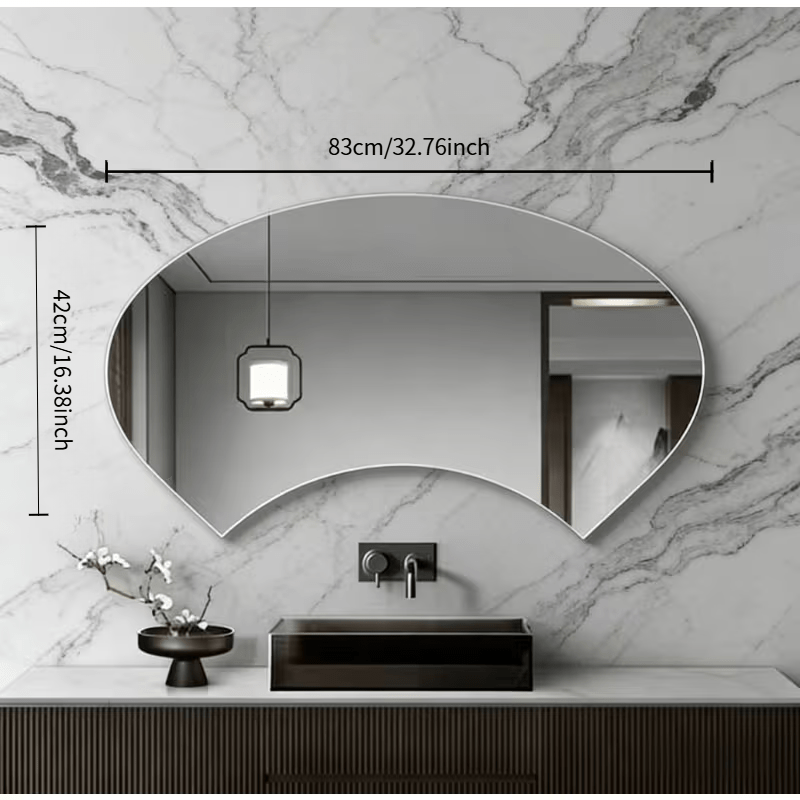 Frameless Irregular Acrylic Decorative Wall Mirror, Modern Minimalist Irregular Wall-Mounted Mirror for Living Room, Entryway, Bedroom, and Makeup Mirror