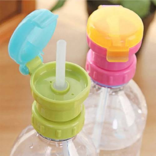 1pc water bottle cap straw rotating lid suitable for juice and soda bottles safe drinking straw cup lid