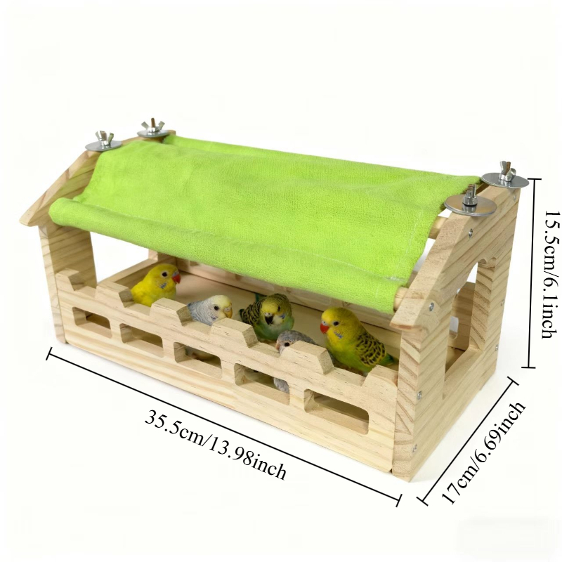 Wooden Suspension Bridge with Tunnel for Small Pets