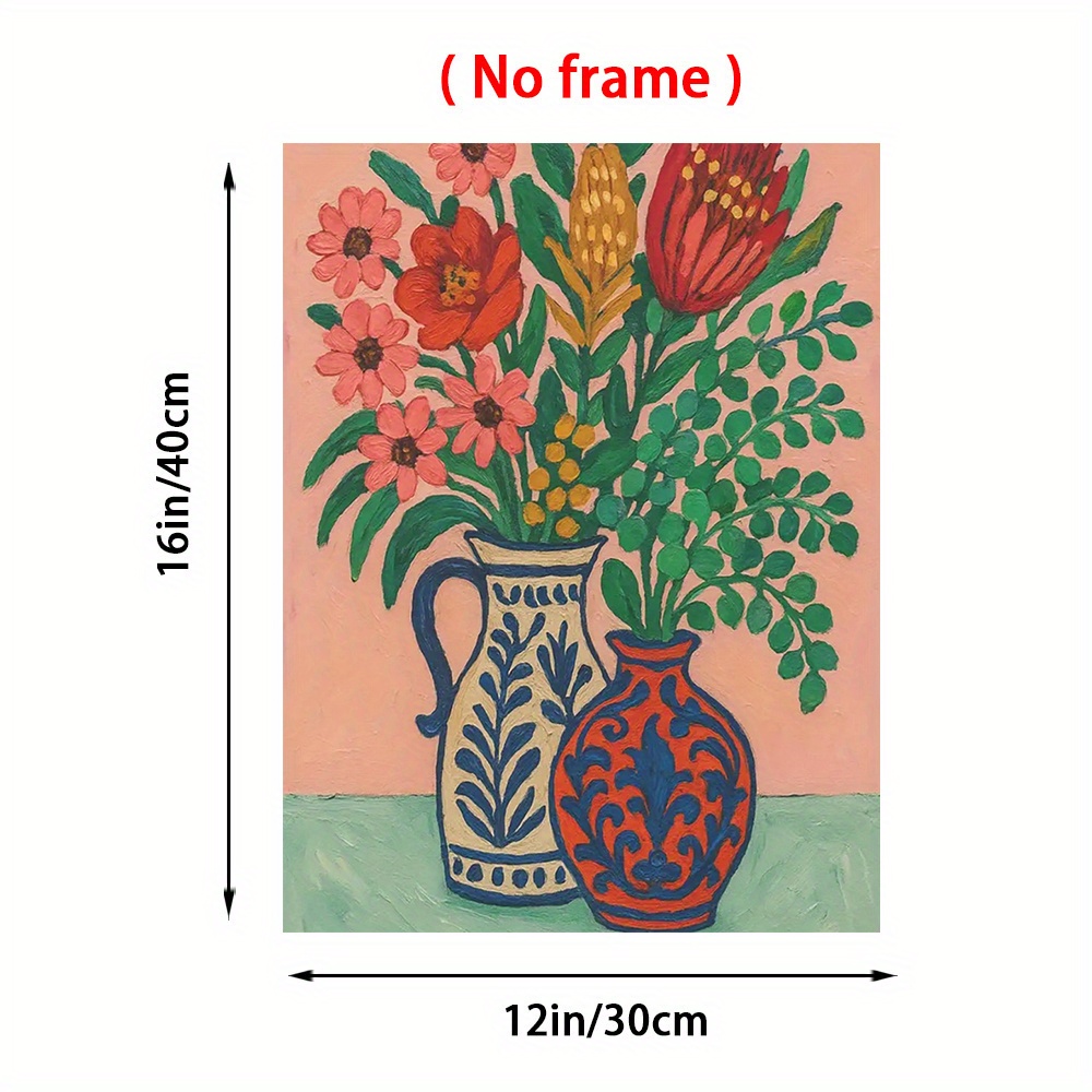 2d plat, 2d plat, posters en prints 2d plat   12x16 inches modern gemakkelijk victoriaans   bloem plant muurkunst poster - ongelijste canvas schilderij geschikt voor  , blauw,  , rood, beige, wit, ideaal voor slaapkamer, studentenkamer