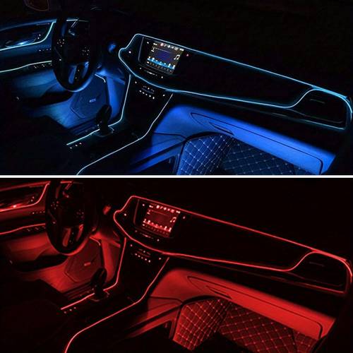 4 meter car atmosphere led light strip led indoor lighting kit with effect and dynamic music synchronization suitable for car doors consoles and instrument panels