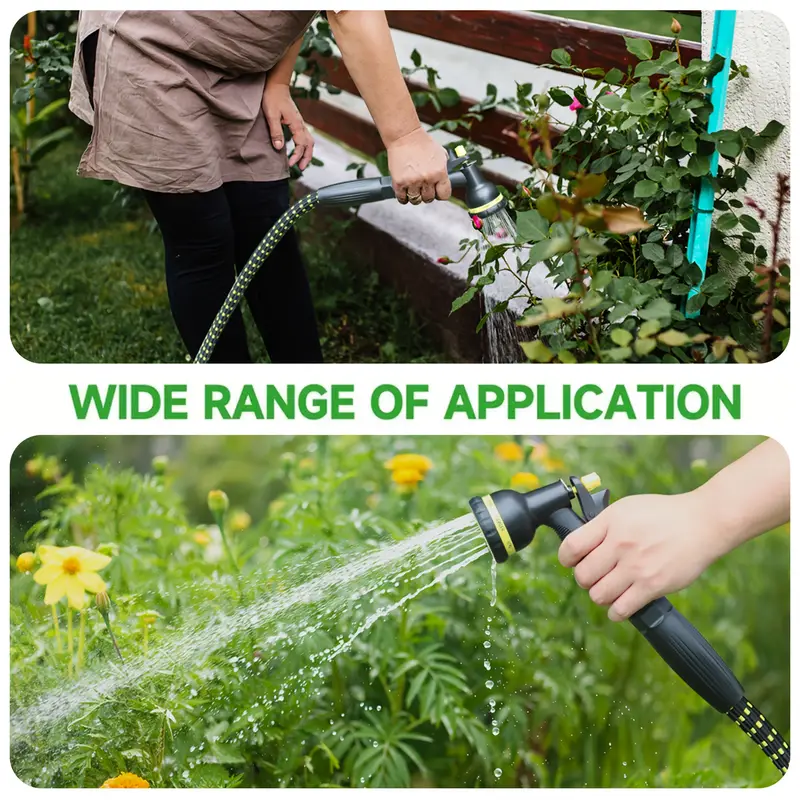 50ft heavy-duty high-pressure garden hose with spray gun & aluminum connectors - lightweight tpe composite & rubber construction, high quality inner tube, outdoor watering system for lawn, car wash, yard - durable leak-resistant design, easy coil storage (compatible standard threads), extendable garden hose, retractable hose for garden, garden hose connector, hoses for garden, light weight garden hose Product details 6