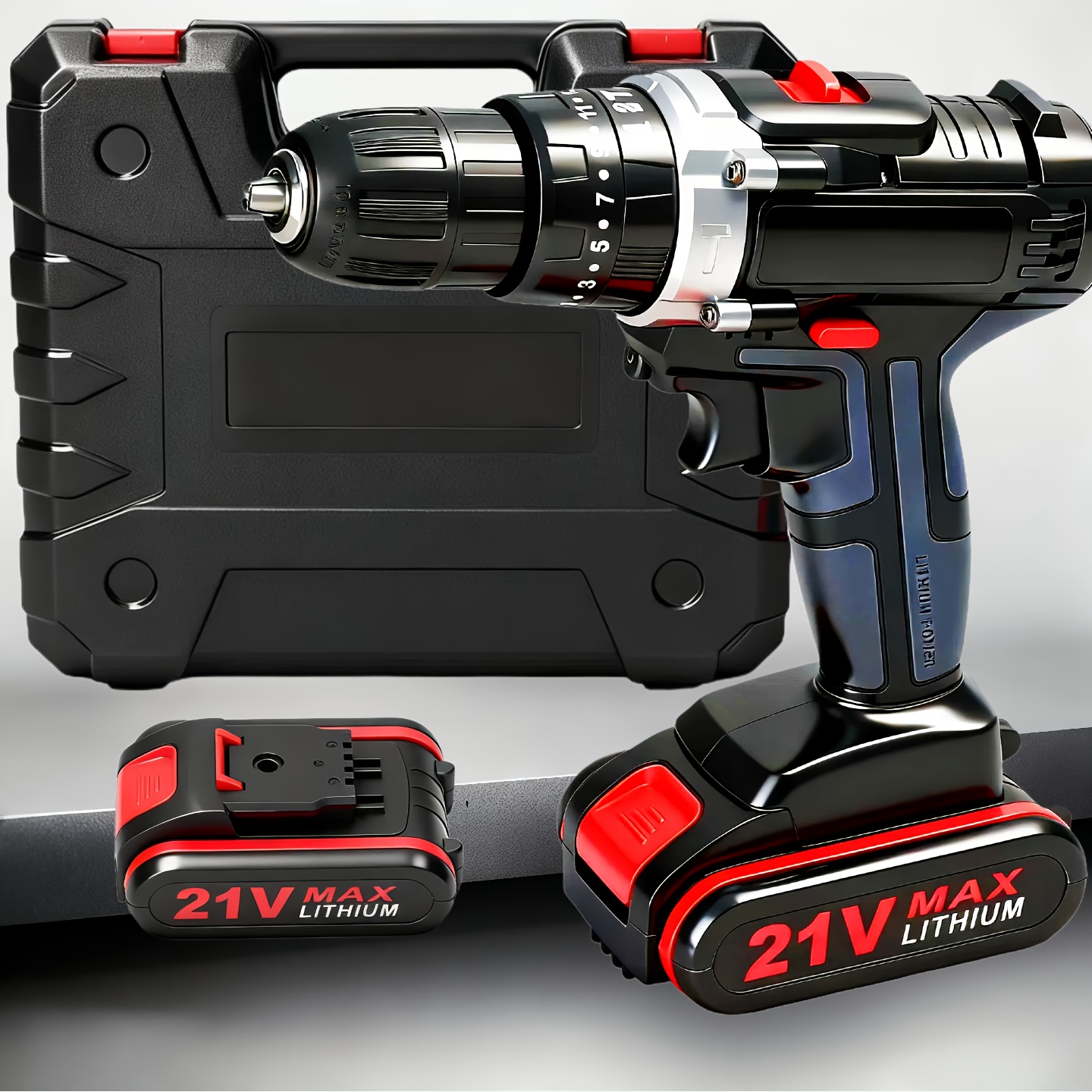 21V Multifunctionele Handboor met Schroevendraaierset, 3-in-1 Elektrische Schroevendraaier,