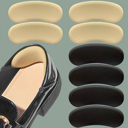 8pcs self invisible heel pads thick soft breathable anti friction anti slip sponge heel pads suitable for high heels protection pads shoe size reducer seamless heel liners invisible pads soft sponge material