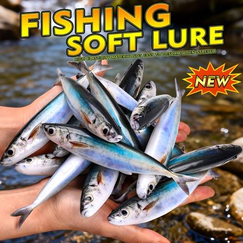 Soft Bait 1/2/3pcs - 5.71 Inch, 33.3g - Ideal for Salmon, Mackerel, Herring - Weighted Sinking Lure, Realistic Swimbait for Boat & Saltwater Fishing