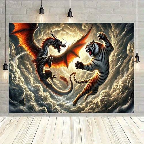 item picture 1pc the dragon and the clouds backdrop wall hanging fabric 8x6ft backdrop decor room photo studio props multi purpose room banner decor for home decor parties home garden outdoor celebrations