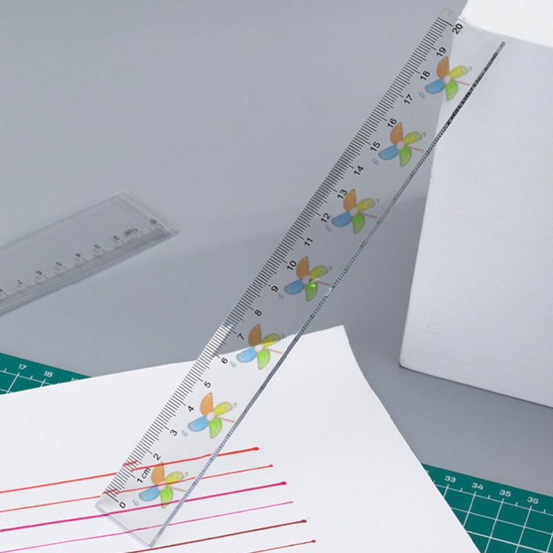 Transparent Ruler Scale Colorful Windmill Transparent Plastic Ruler, Bright Patterns – CRAZE