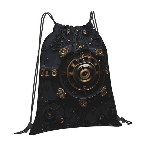 lightweight drawstring bag featuring a steampunk gear vintage ideal for fitness outdoor activities travel and daily use