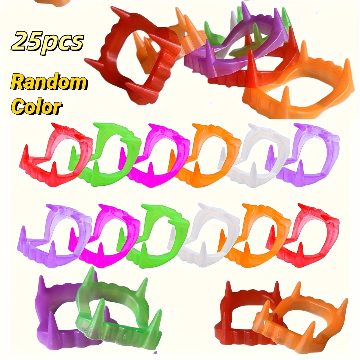 25/36pcs Neon Halloween Vampire Fangs - Funny Prank Props
