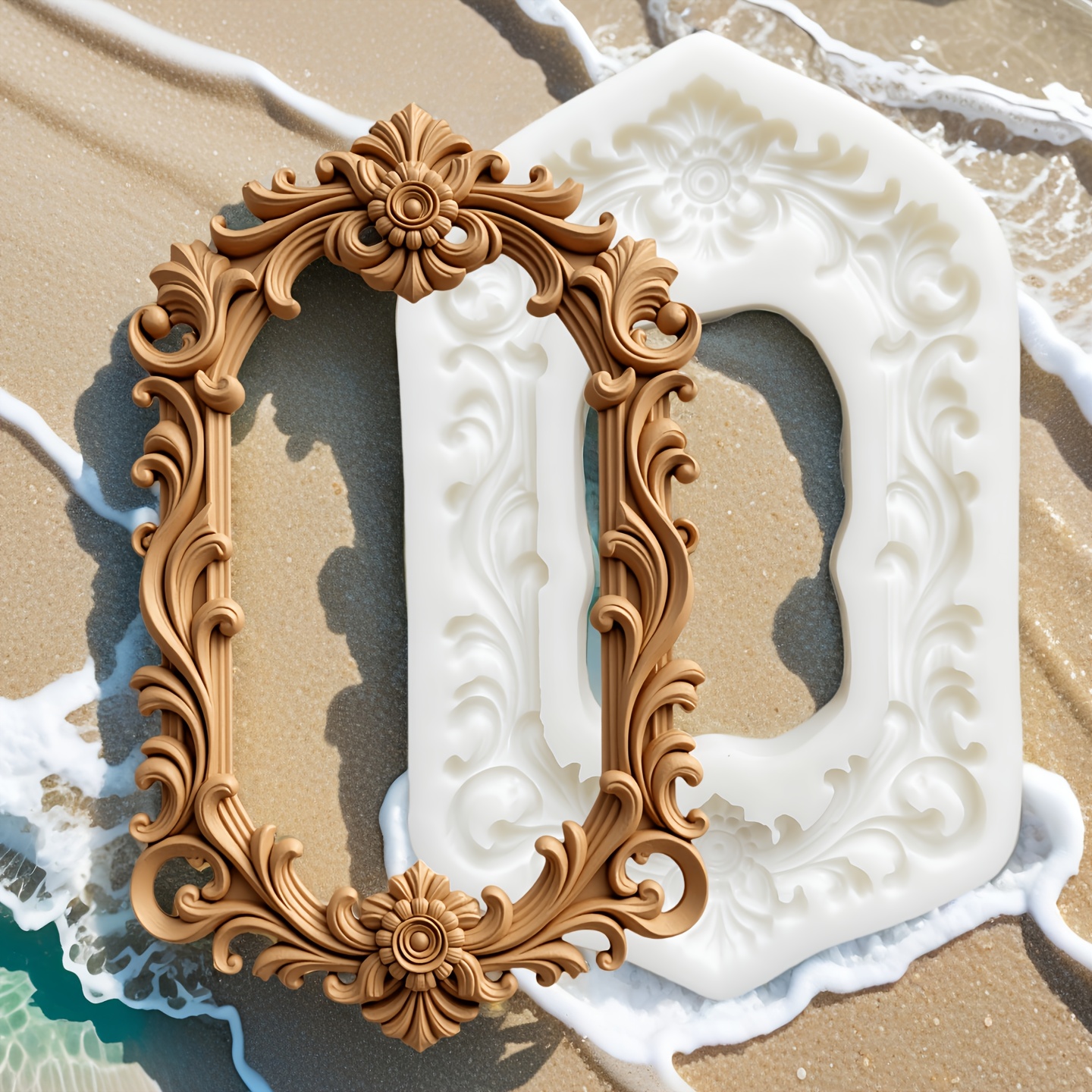 1pc european classical pattern photo frame silicone mold suitable for fondant chocolate cake decoration kitchen baking biscuit decoration mold handmade art baking tools