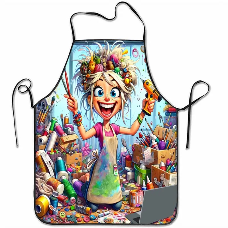 TEMU Tablier de travail d'artiste unisexe avec motif d'éclaboussures d'encre – Durable et adapté à et aux loisirs créatifs – Tablier synthétique