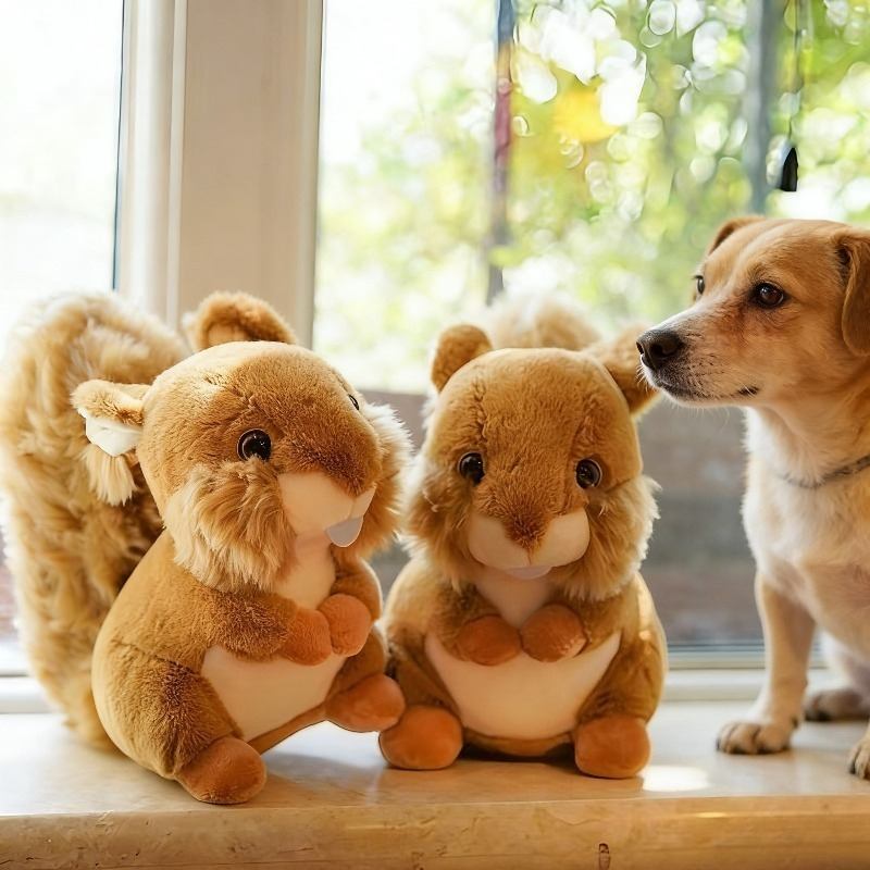 TEMU 1pc Of 2026 Model 25cm Simulated Squirrel Plush Toy. A Cute And Plush Toy With A Cute Hamster Design. It Has A Lovely , Is Fully Stuffed, And Of