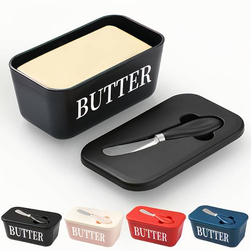 butter dish set with lid suitable for kitchen baking or gifting features a sealed design to prevent freezer safe and has an easy to suitable for home weddings camping parties and outdoor activities butter keeper