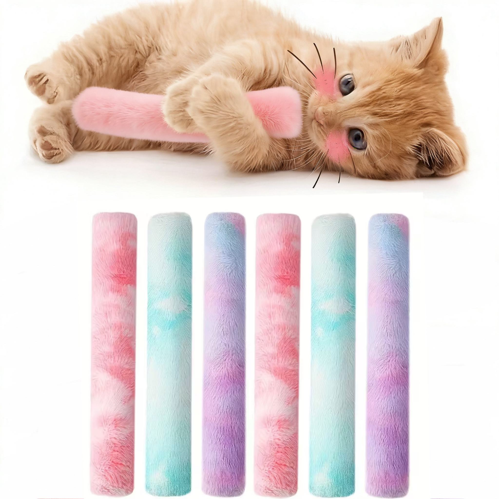 1/2/3pcs Random Color Cat Kicking Toy - Soft Chew Cat Kick Stick, Durable Indoor Play Gift Suitable for All Seasons, The Perfect Gift for Your Feline Fri