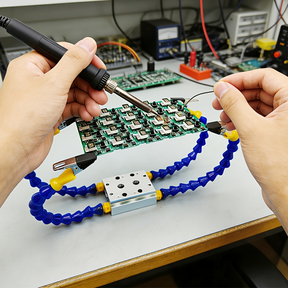 item picture multi function universal welding station clamp circuit board repair auxiliary stand electronic soldering fixing tool circuit board repair multi arm clamp note requires self assembly