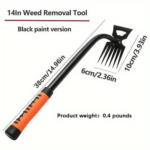 heavy duty manual weeding tool long handled weeder with sharp blade for root removal suitable for gardens lawns and vegetable beds durable carbon steel construction portable weeding tool for small and large spaces no bend