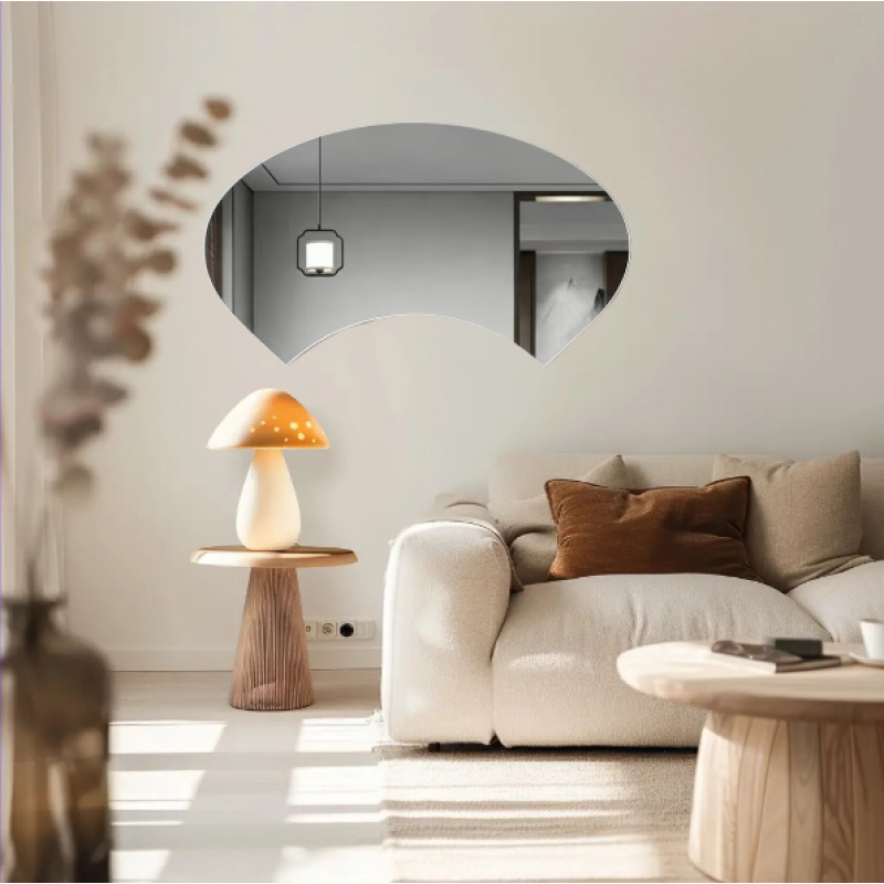 Frameless Irregular Acrylic Decorative Wall Mirror, Modern Minimalist Irregular Wall-Mounted Mirror for Living Room, Entryway, Bedroom, and Makeup Mirror