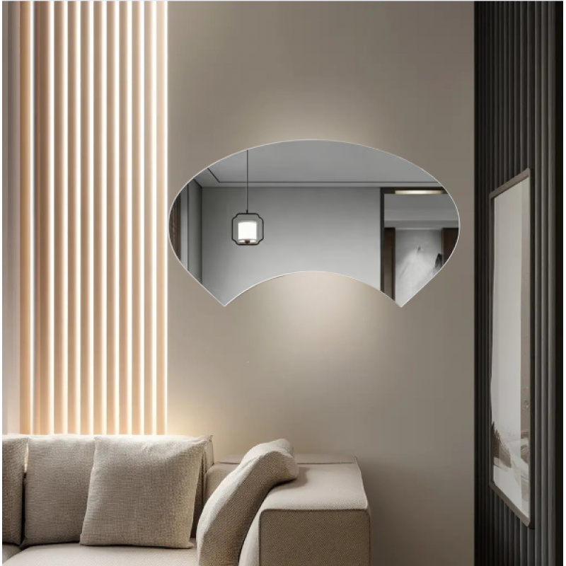 Frameless Irregular Acrylic Decorative Wall Mirror, Modern Minimalist Irregular Wall-Mounted Mirror for Living Room, Entryway, Bedroom, and Makeup Mirror