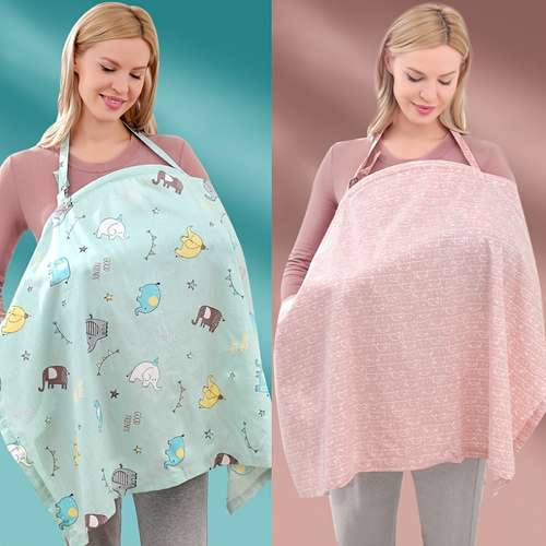 Breastfeeding Cover Up Scarf – Black Cotton Nursing Poncho – Pram Cover – Fashion Baby – Loveyush London