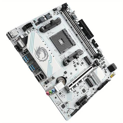 B550m ARGB Motherboard for 3- Processors, M-ATX Gaming & Streaming with RGB Lighting, PCIe 4.0, Dual M.2 NVMe/SATA SSD Slots, USB 3.2 , 1 LAN & VGA Included (Compatible with 3000/4000/ )