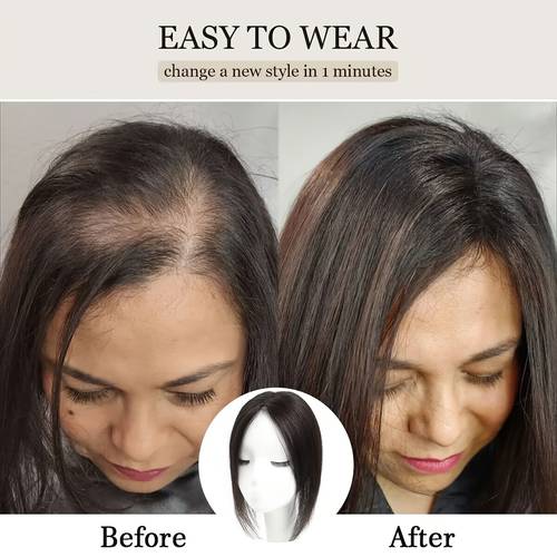 real human hair toppers for women suitable for thinning hair no bangs straight hair extensions with lace pieces edges for scalp coverage hair loss for thinning hair solutions