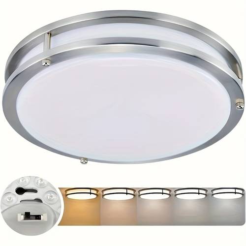 36w led ceiling lights for bedroom kitchen 3600lm dimmable flush mount light fixtures 6500k 5000k 4000k 3000k 2700k adjusted modern lamps 1pc 13 inch nickle