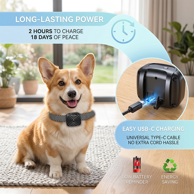 Vibrating Dog Bark Control Device with USB Rechargeable Battery