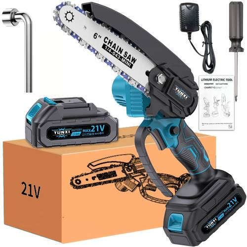 wireless mini chainsaw portable cordless chainsaw small handheld chainsaw suitable for tree pruning branches yards and gardens
