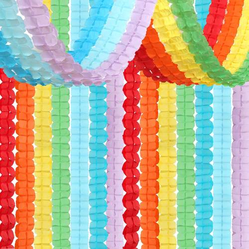 7pcs multicolor garland with clover paper banner suitable for weddings birthdays showers g duations christmas festival deco tions vib nt paper ribbon for party supplies for occasions