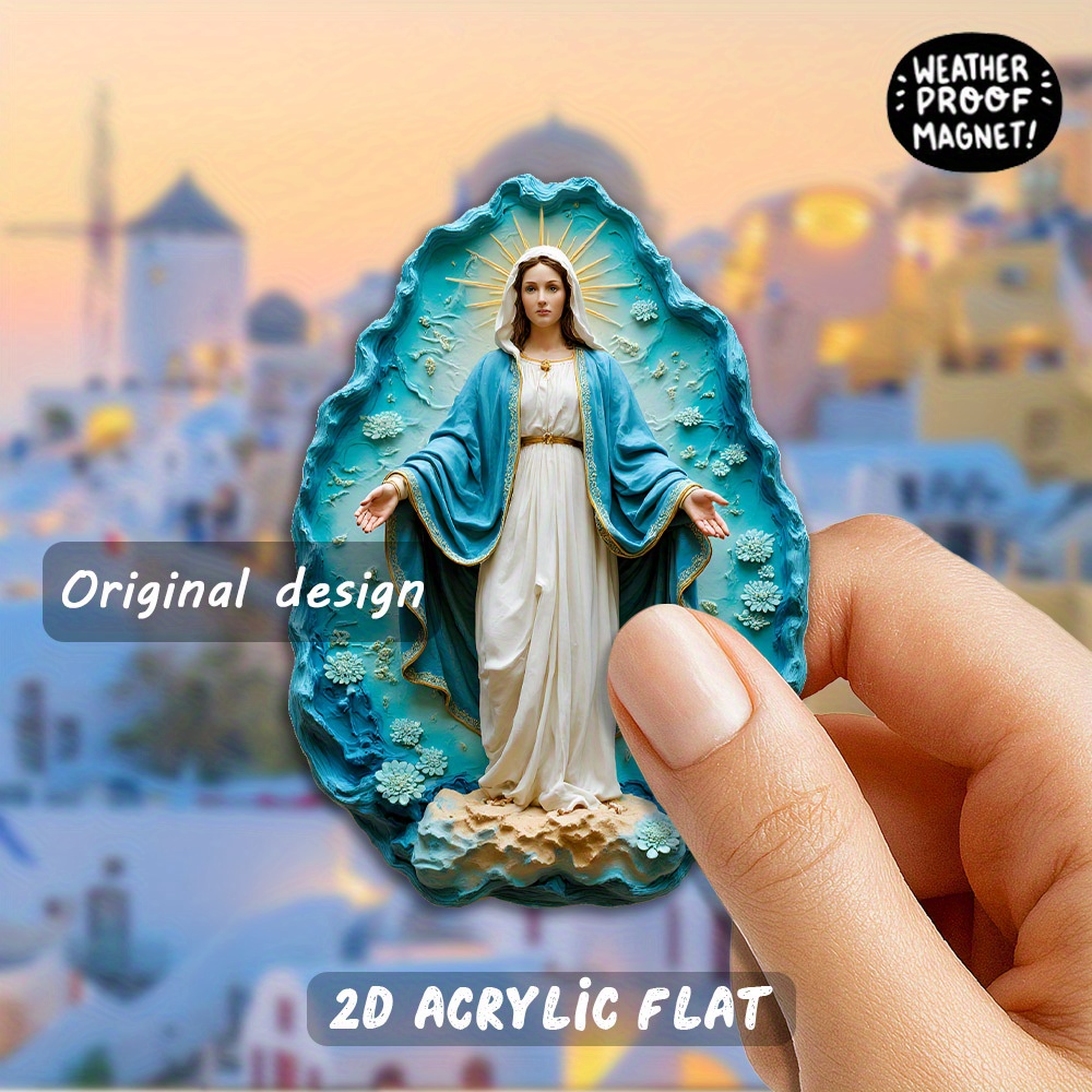 TEMU Imán de para creyentes - de mosaico con base, decoración religiosa para puerta de refrigerador, regalo de la para Navidad, Pascua y decoración
