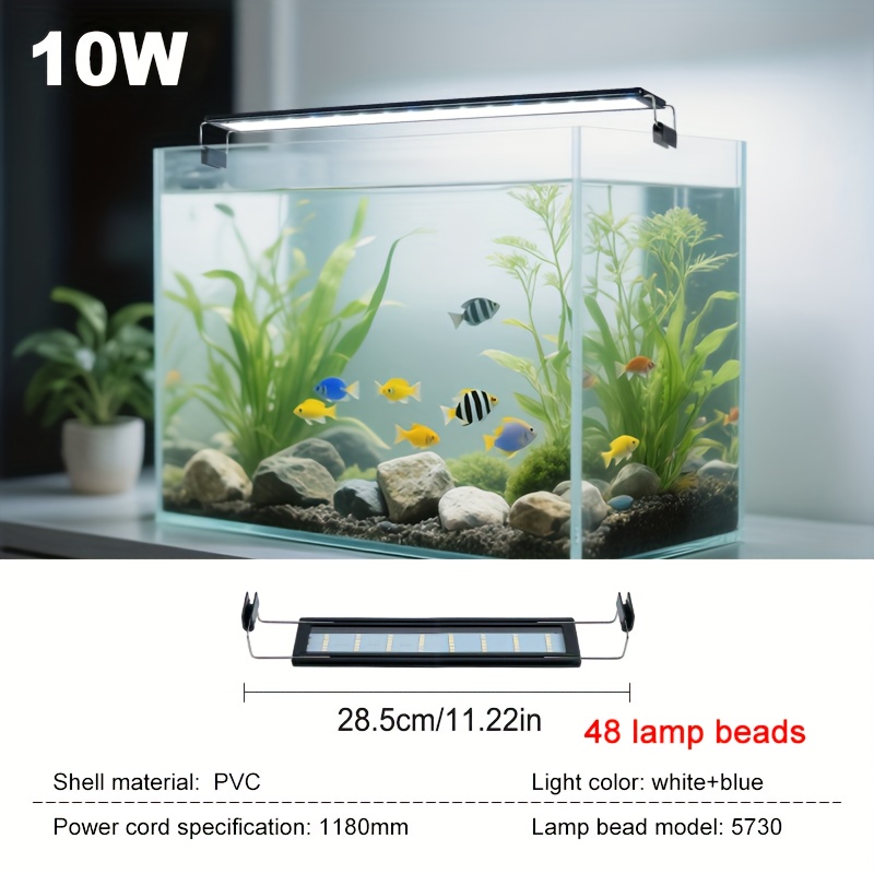 Aquarium & Aquatic Plant Light | Flexible Retractable Stand, Universal Size Fit, Dual-color Lighting, Delivers Clear Bright Aquatic Scenery, Designed For Small Home Fish Tanks And Plant Tanks