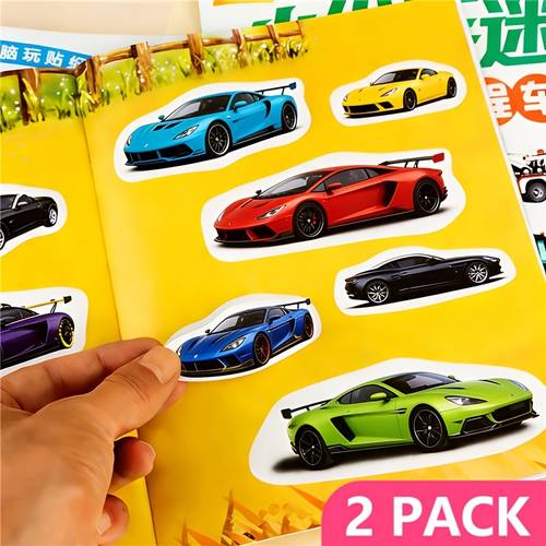 2 pack car sticker activity books quiet book for car truck vehicle activity pad no mess educational toys for boys and girls birthday gift idea