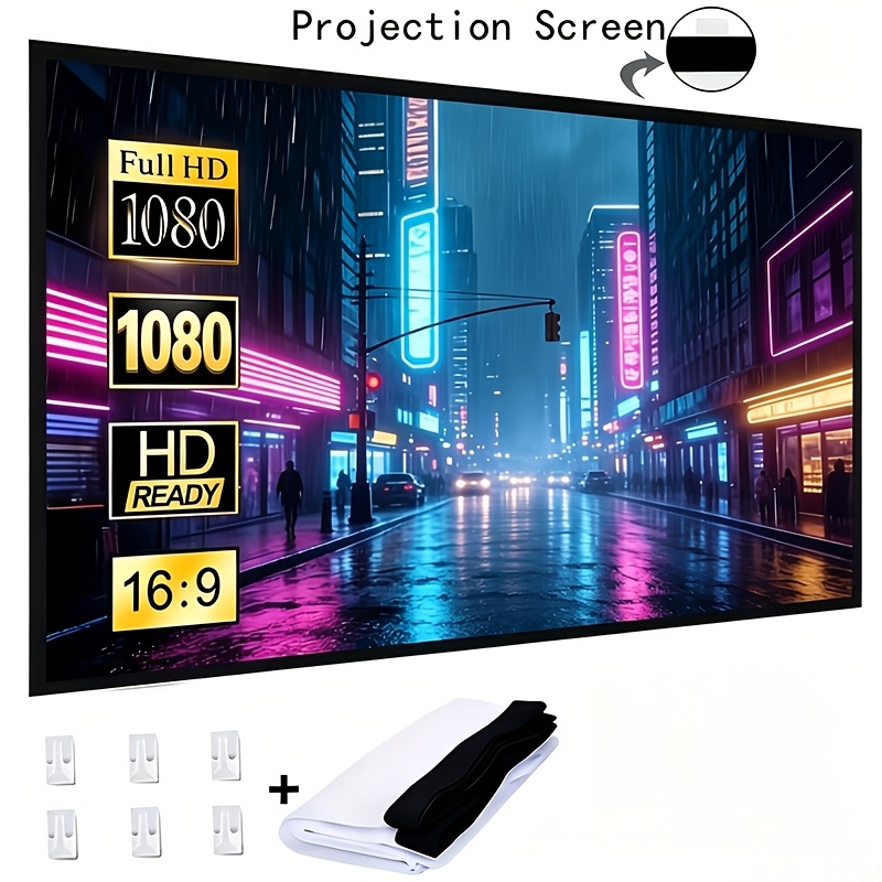 TEMU di da 60 pollici 4K HD con di spiaggia , portatile pieghevole a grandezza naturale per home theater da interno/esterno, realizzato in materiale