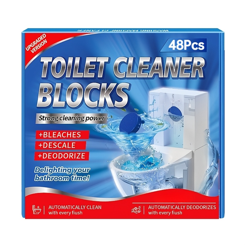 12/20/24/48 PCS Automatic Toilet Bowl Cleaner Tablets, Low Odor & Fresh Scent, Ideal for Plastic Surfaces, Easy Home & RV Use, Powerful Stain Removal, Long-Lasting Deodorizing, Toilet Cleaner