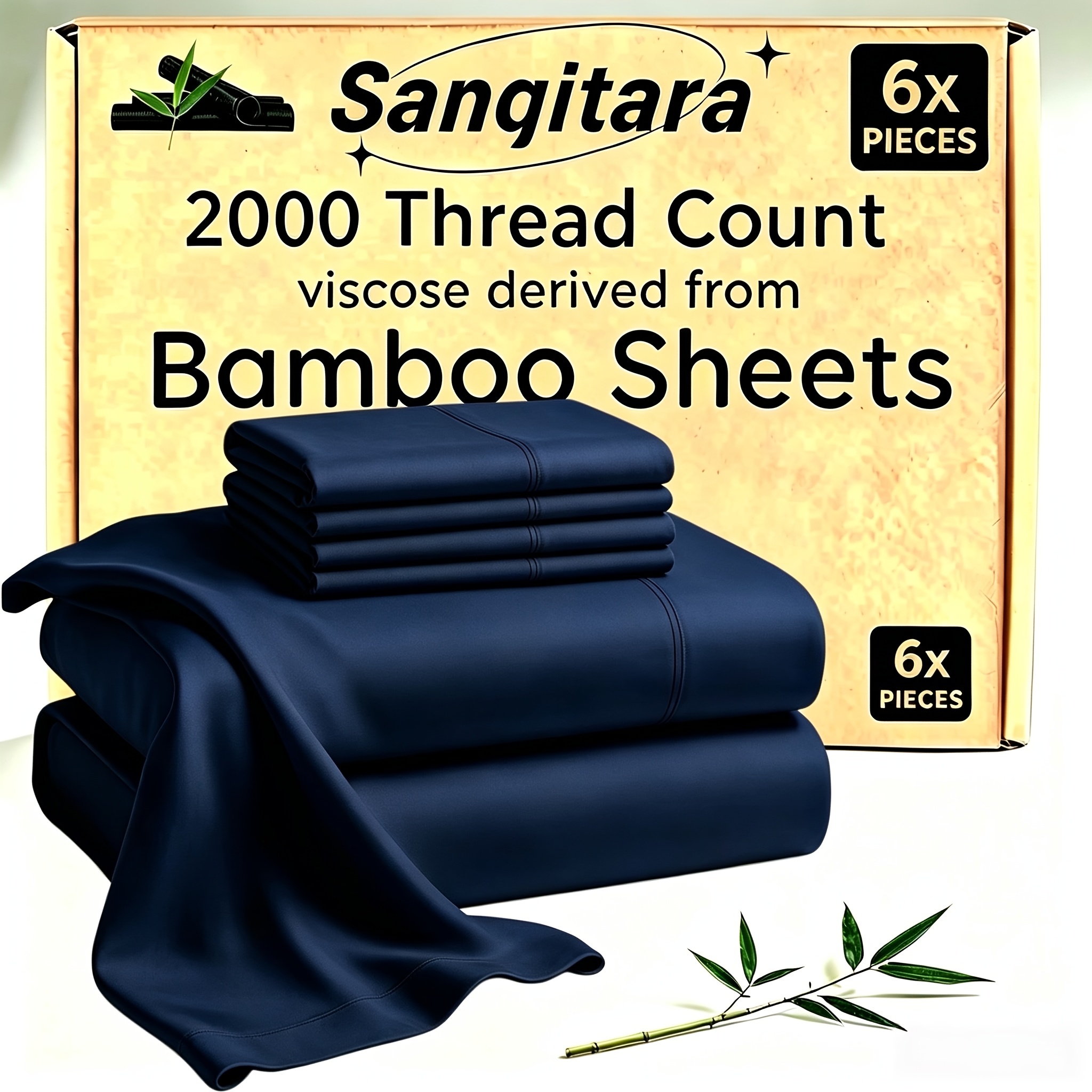 TEMU Extra Deep Pocket 10%bamboo Fiber Bed Sheet Set - Breathable Bed Sheet - Bed Sheet Set - Soft, Wrinkle-resistant, And Comfortable - Fits Extra