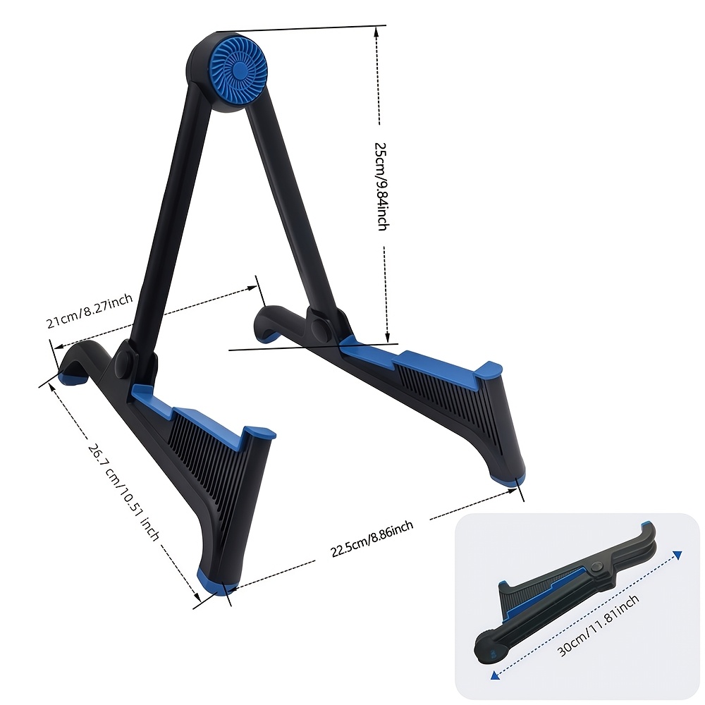 TEMU Supporto per Chitarra Regolabile e Pieghevole Tipo A, Supporto da Pieghevole, per Chitarra Acustica, , Chitarra Elettrica, Ukulele, Violino,